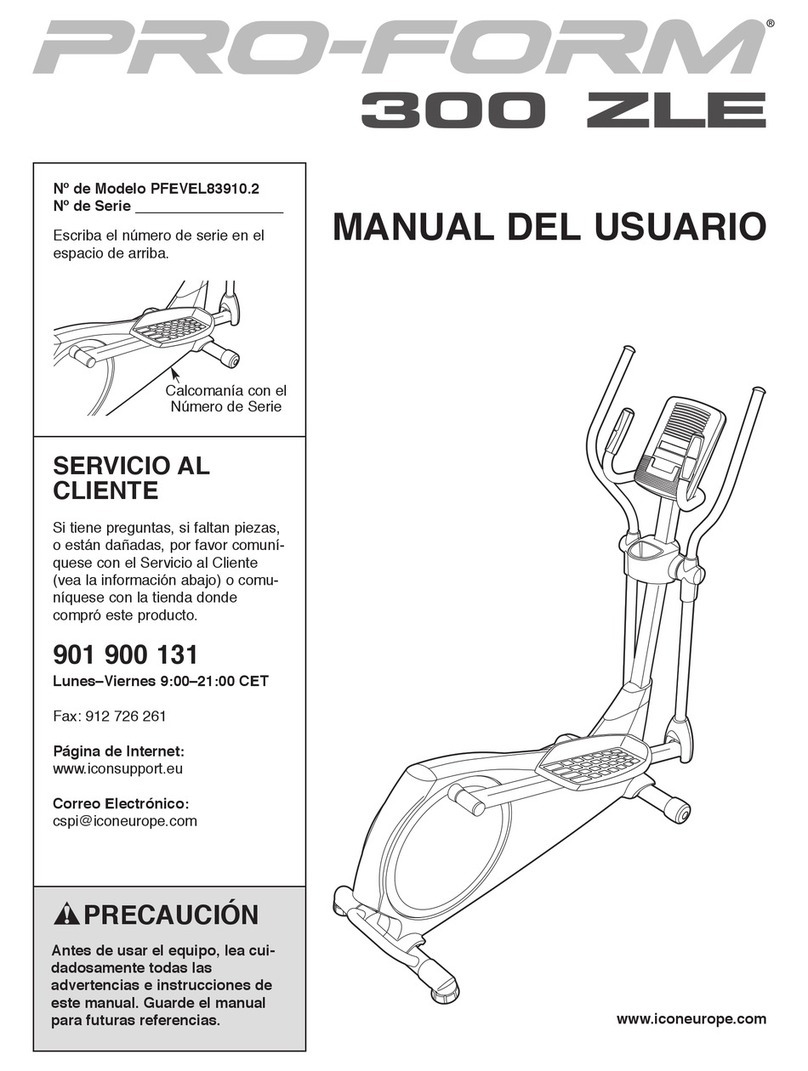 Pro-Form 300 Zle Elliptical User guide