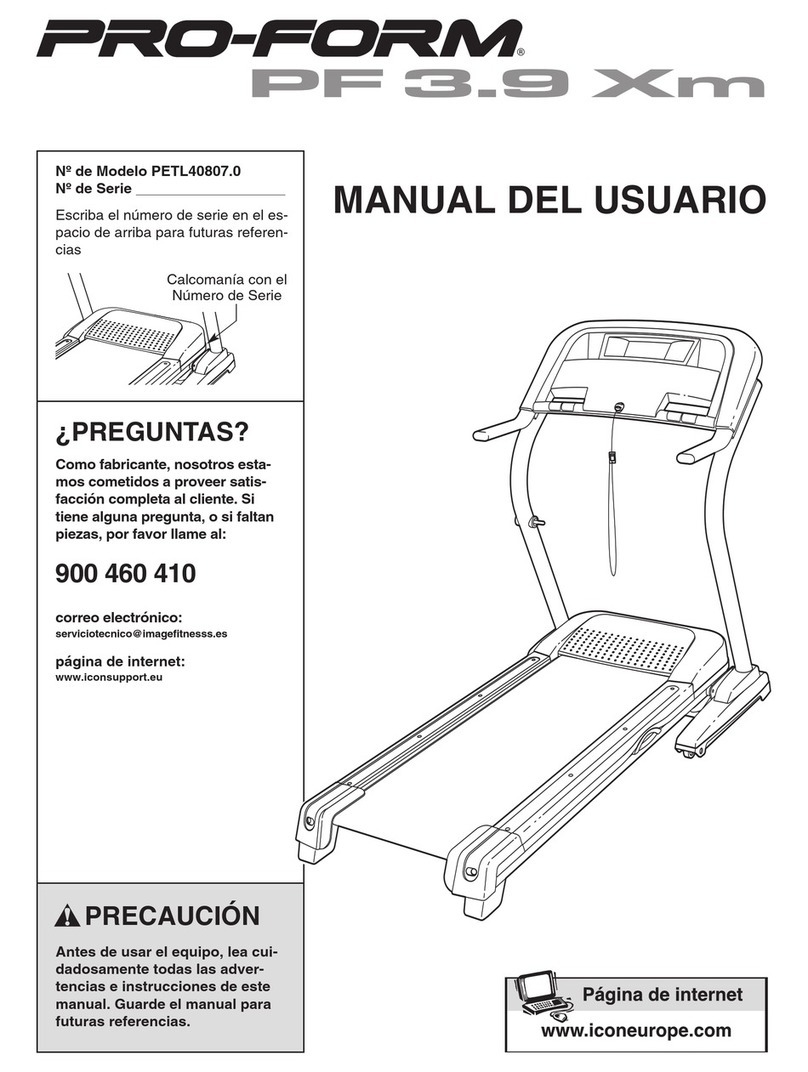 Pro-Form 3.9 Xm Treadmill User guide