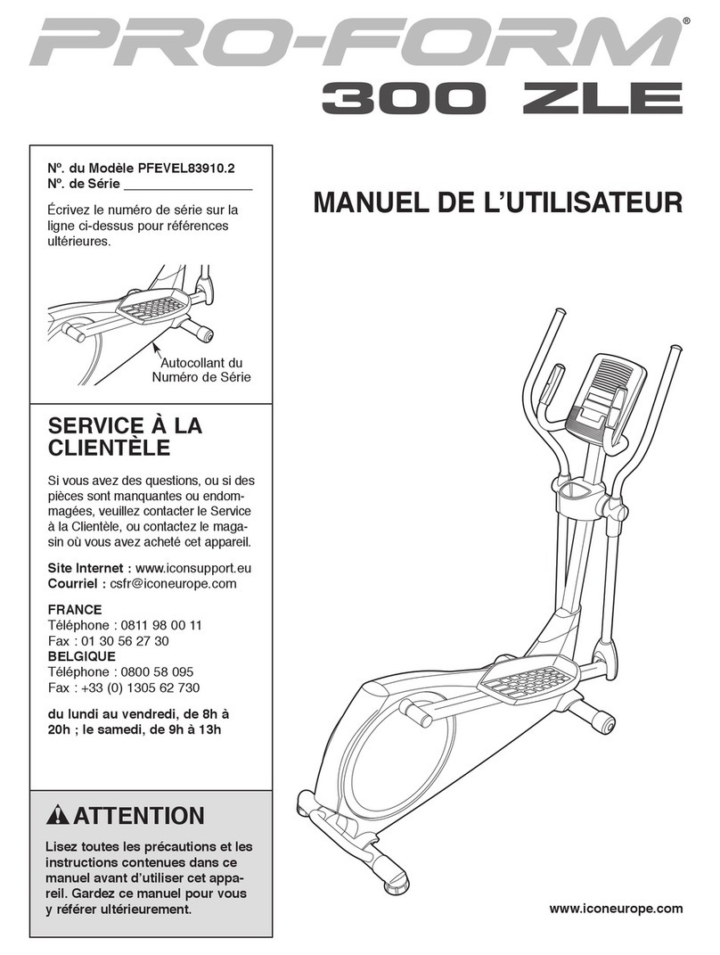 Pro-Form 300 Zle Elliptical User manual Pro-Form 300 Zle Elliptical User manual