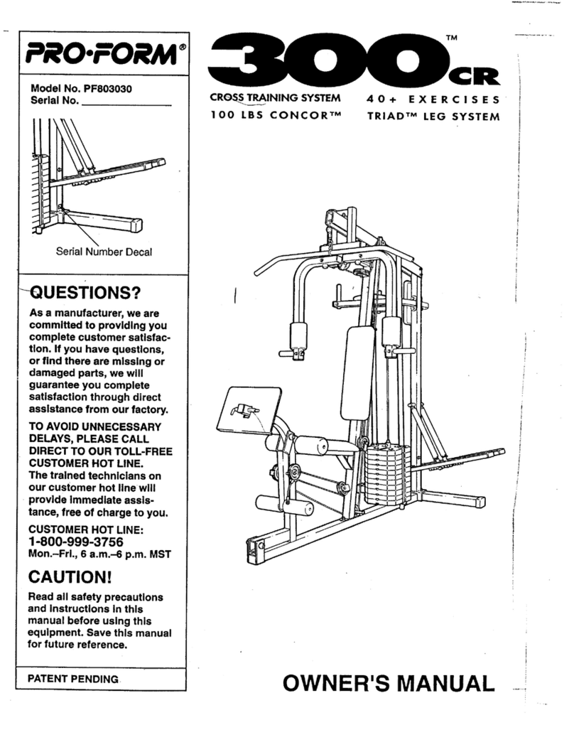 Pro-Form 300 Cr User manual