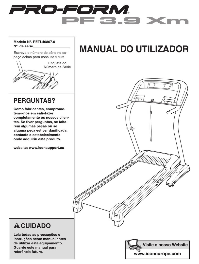 Pro-Form 3.9 Xm Treadmill Manual do utilizador