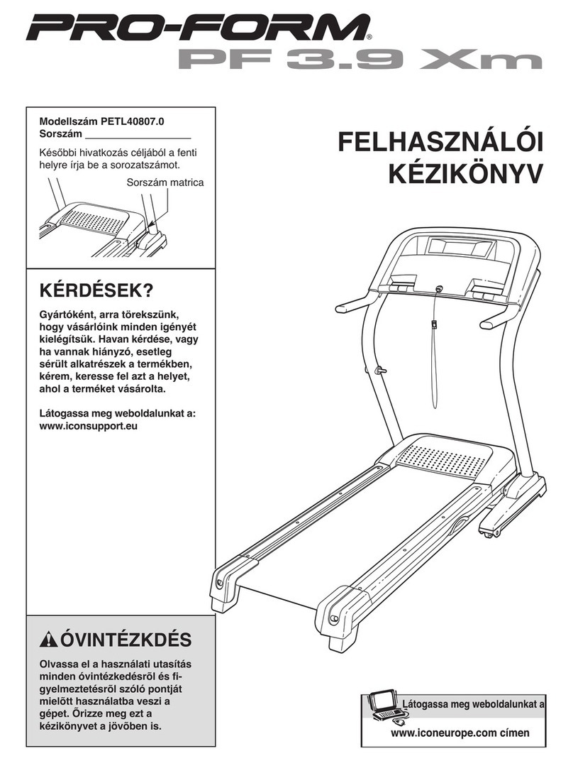 Pro-Form 3.9 Xm Treadmill User manual