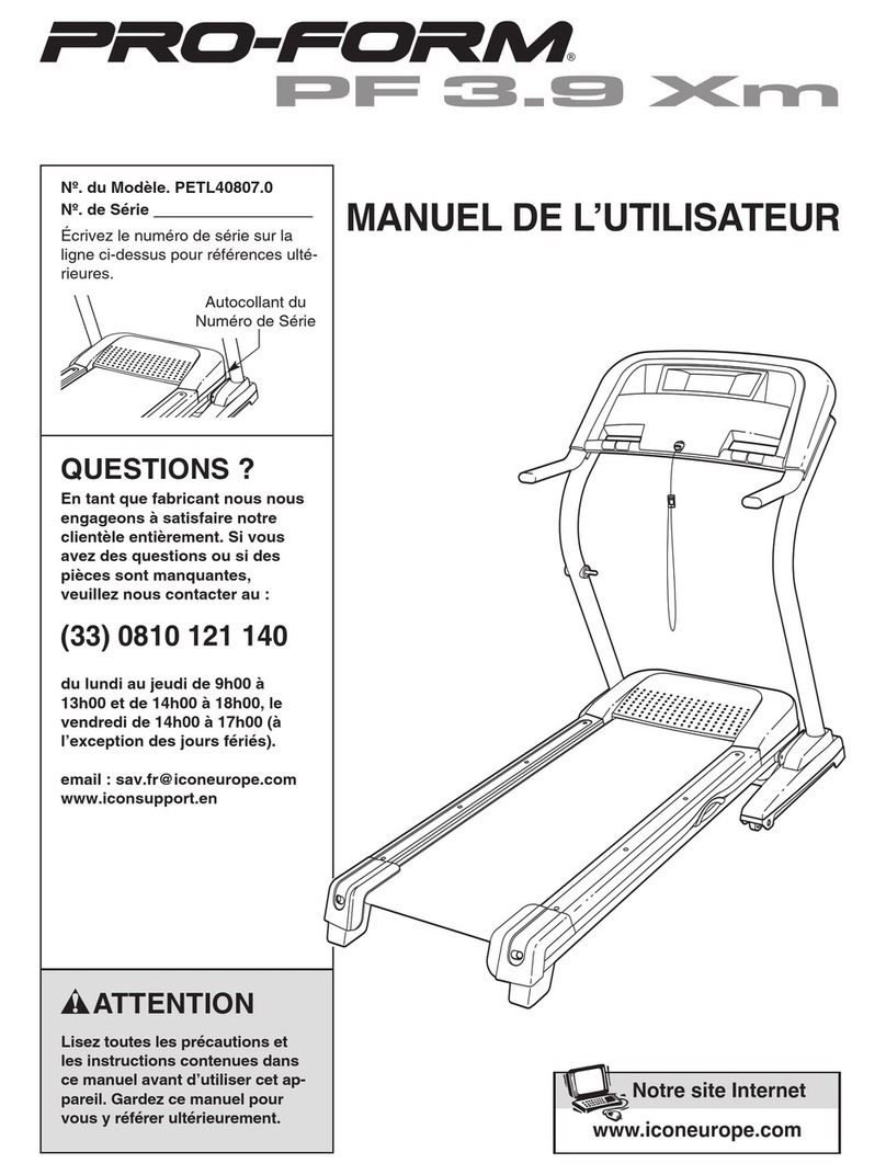 Pro-Form 3.9 Xm Treadmill User manual