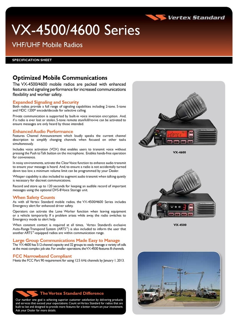 Vertex Standard VX-4500 Series Specification sheet