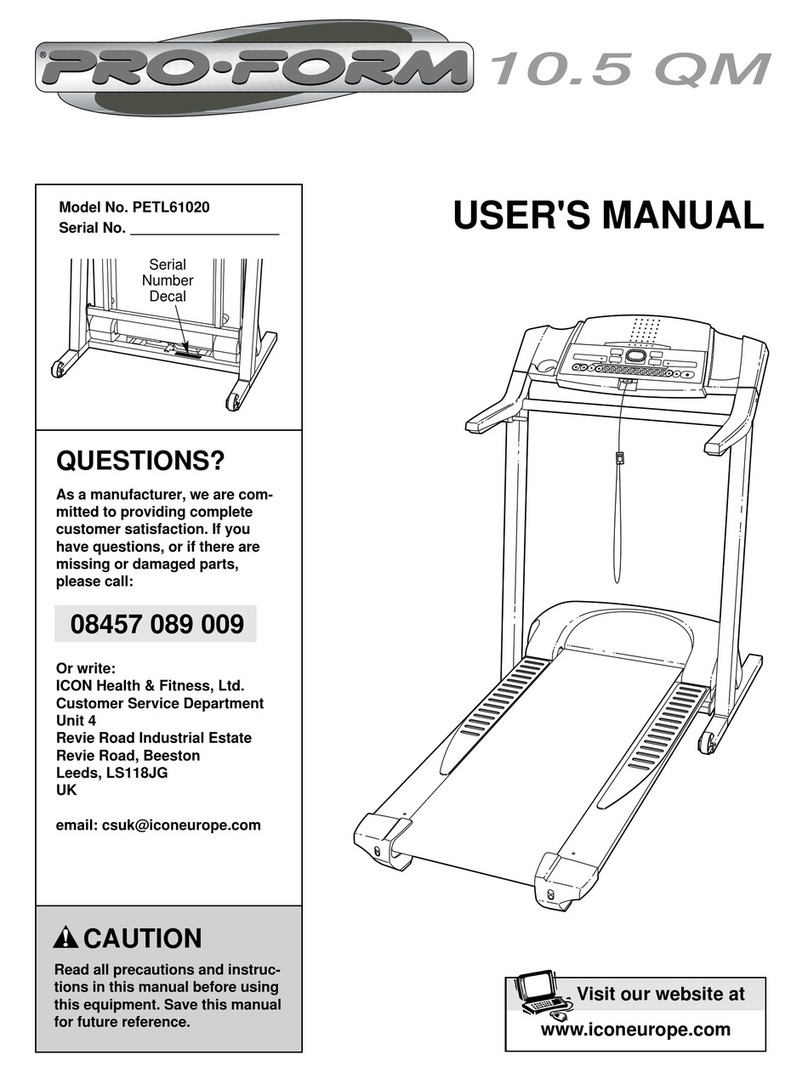 Pro-Form 10.5qm User manual