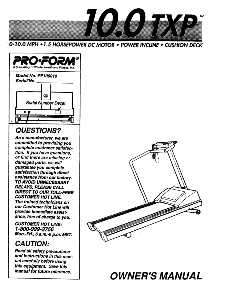 Pro-Form 10.0 Txp User manual