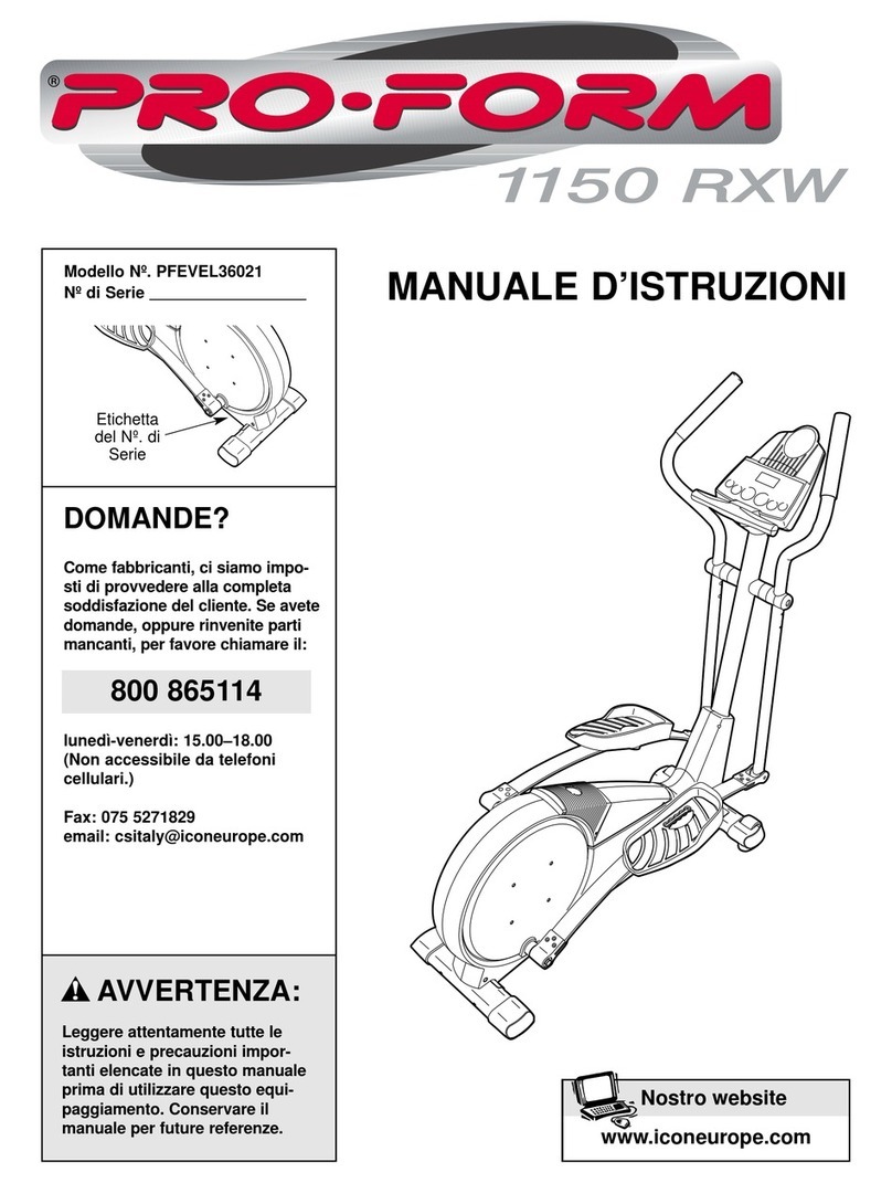 Pro-Form 1150 Rxw Operating and maintenance manual