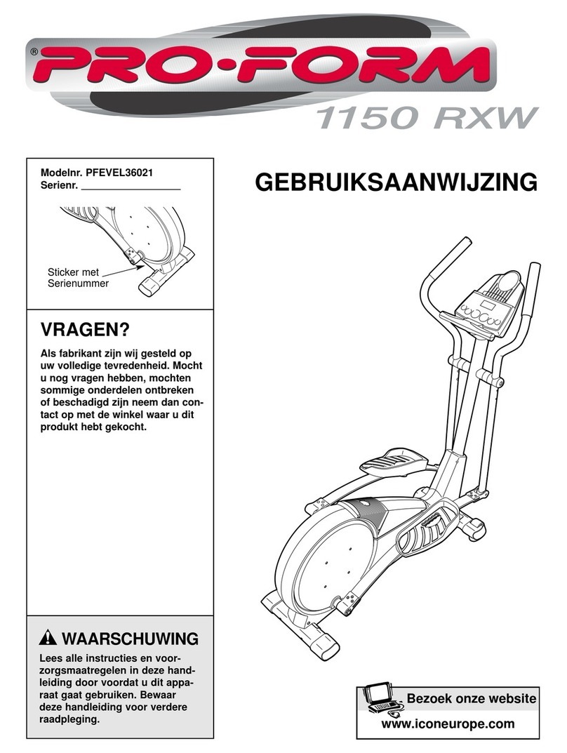 Pro-Form 1150 Rxw System manual