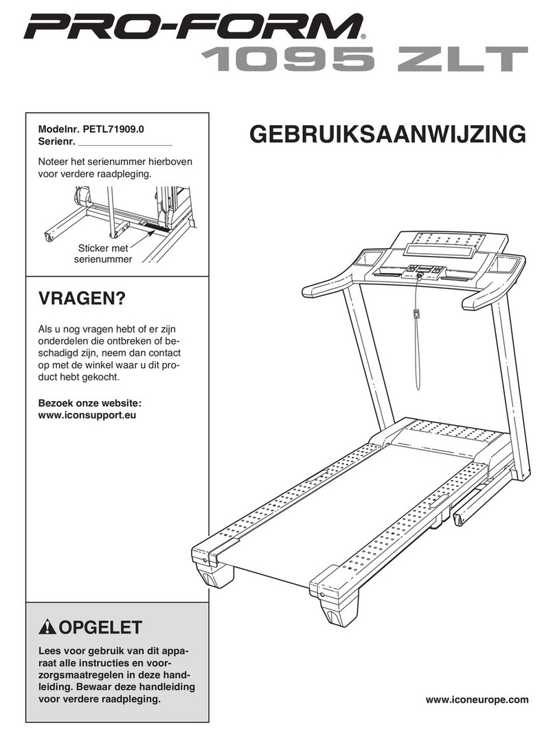 Pro-Form 1095 Zlt Treadmill System manual