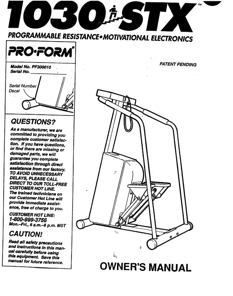 Pro-Form 1030 Stx User manual