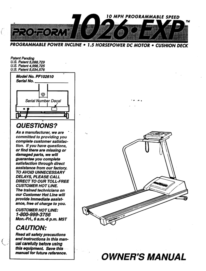 Pro-Form 1026 Exp User manual