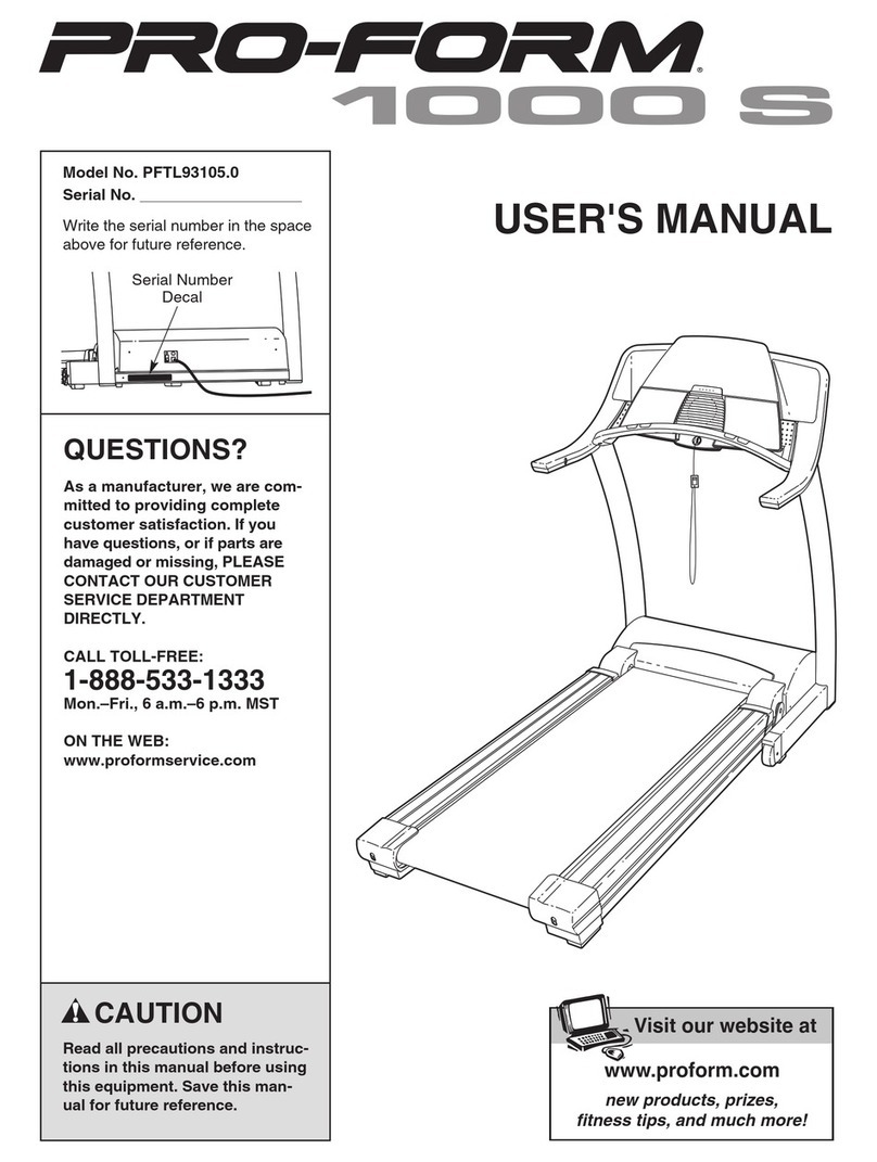 Pro-Form 1000 S Treadmill User manual