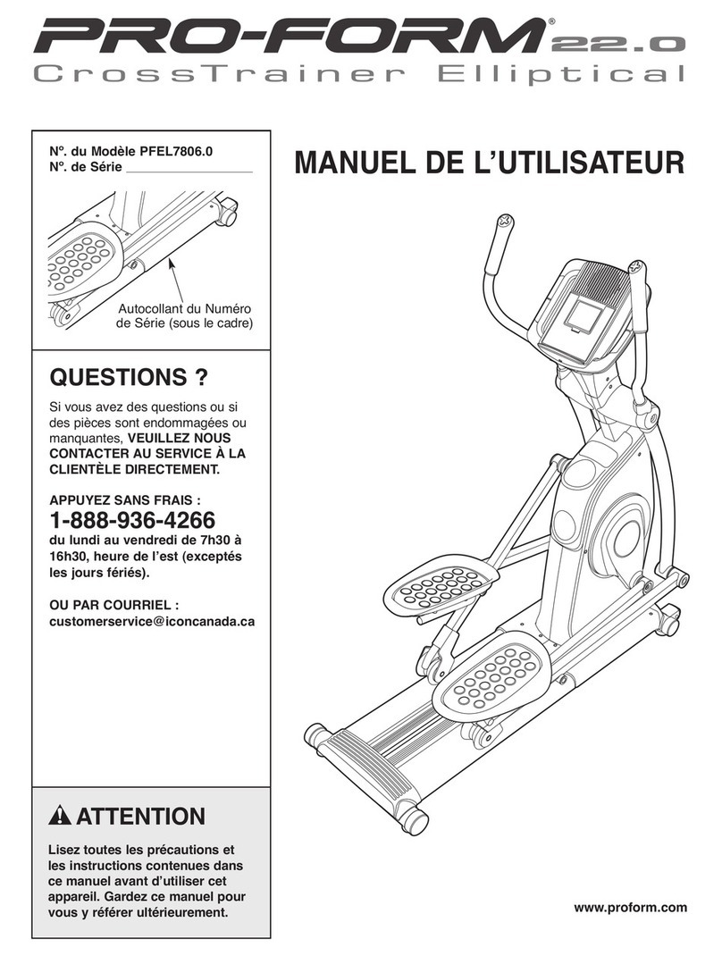 Pro-Form 20.0 Crosstrainer Elliptical User manual