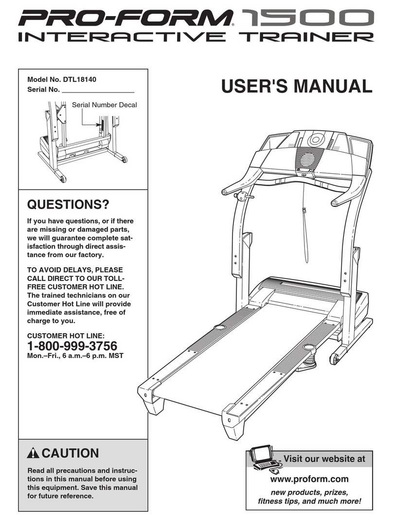 Pro-Form 1500 Interactive Trainer User manual