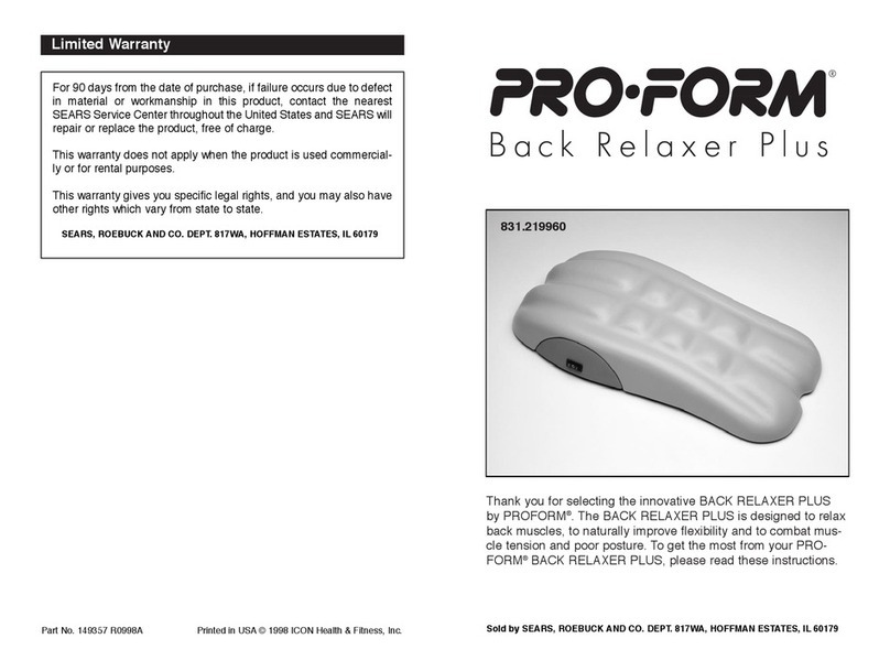 Pro-Form 2 In 1 Backtrack user manual