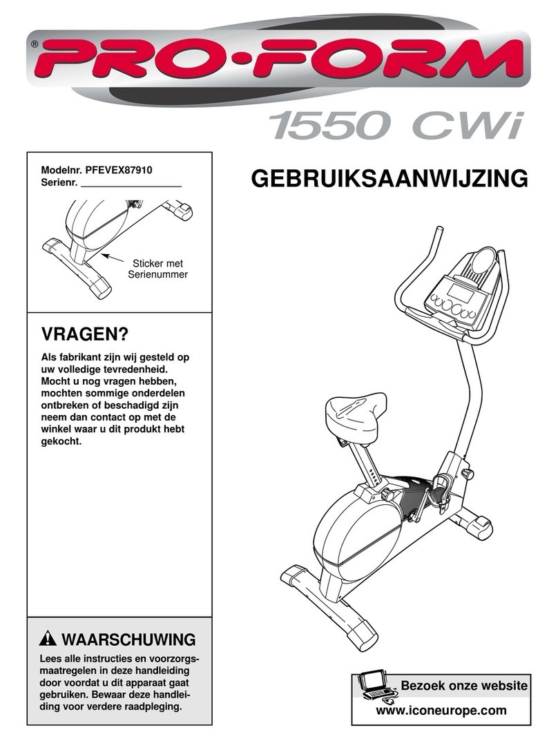 Pro-Form 1550cwi Gebruiksaanwijzing