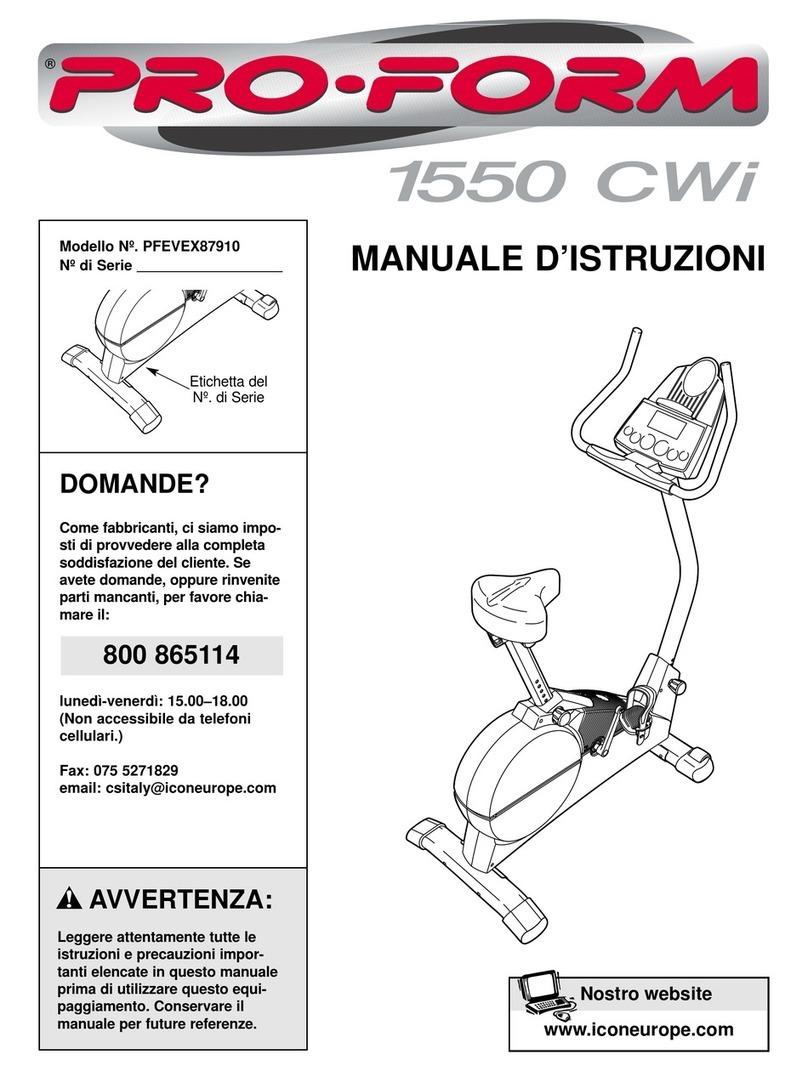 Pro-Form 1550cwi Manuale d'istruzioni Pro-Form 1550cwi Manuale d'istruzioni