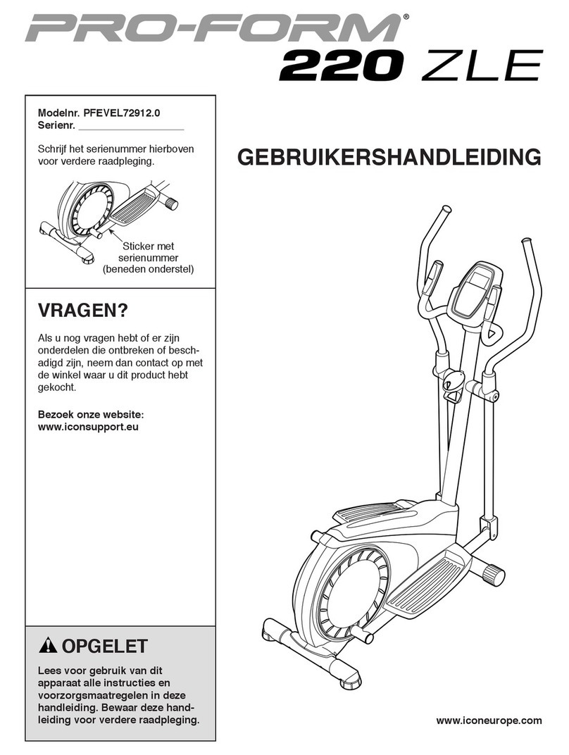 Pro-Form 220 Zle Elliptical User manual