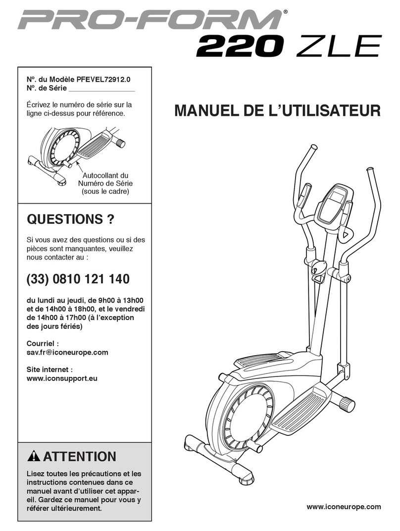Pro-Form 220 Zle Elliptical User manual