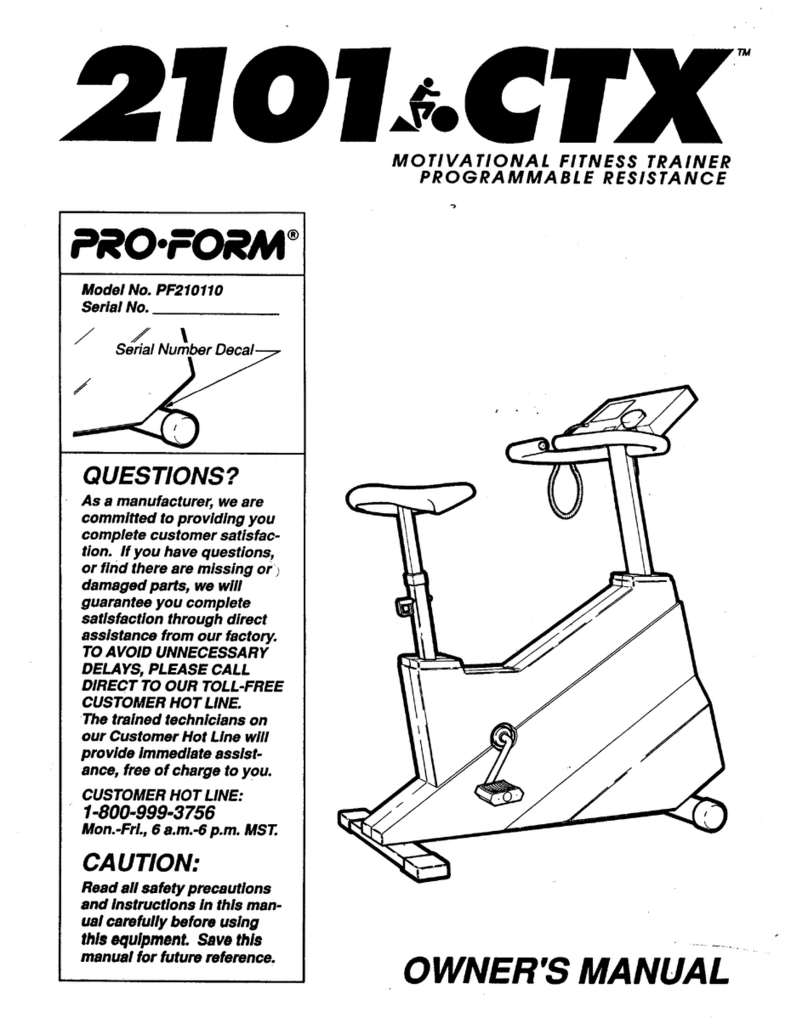 Pro-Form 2101ctx User manual Pro-Form 2101ctx User manual