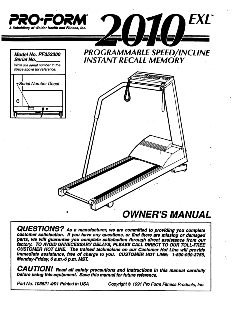 Pro-Form 2010 Exl User manual Pro-Form 2010 Exl User manual
