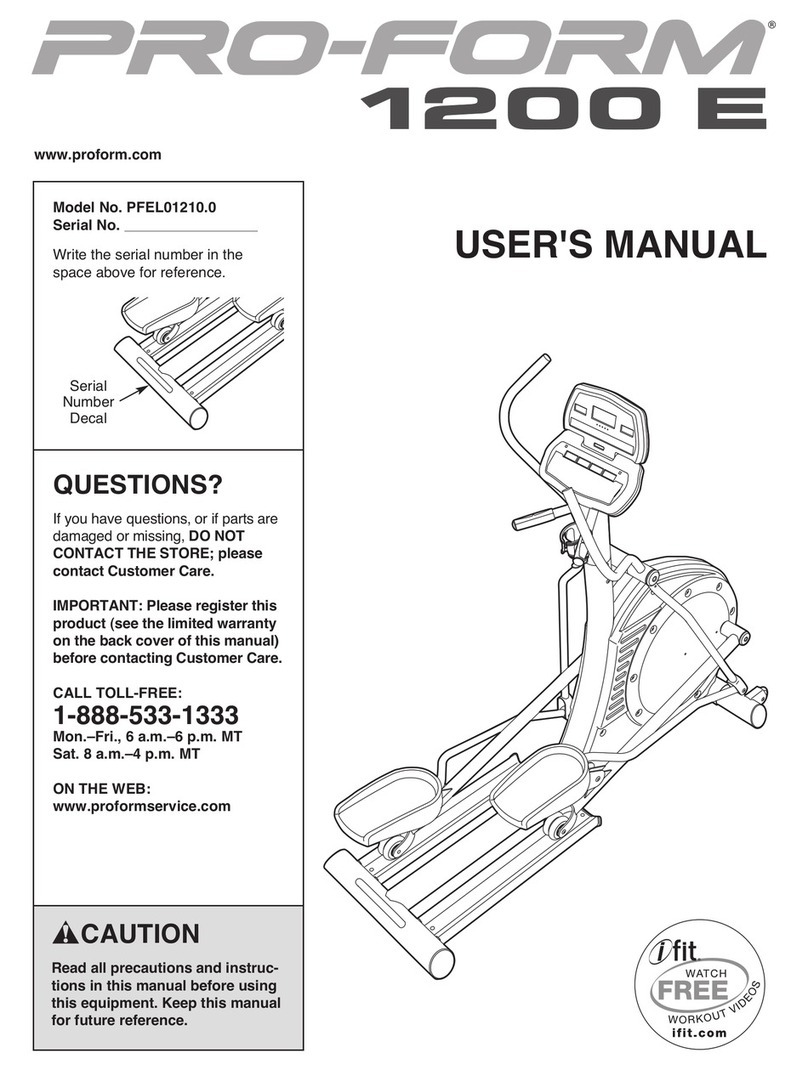 Pro-Form 1200 E Elliptical User manual