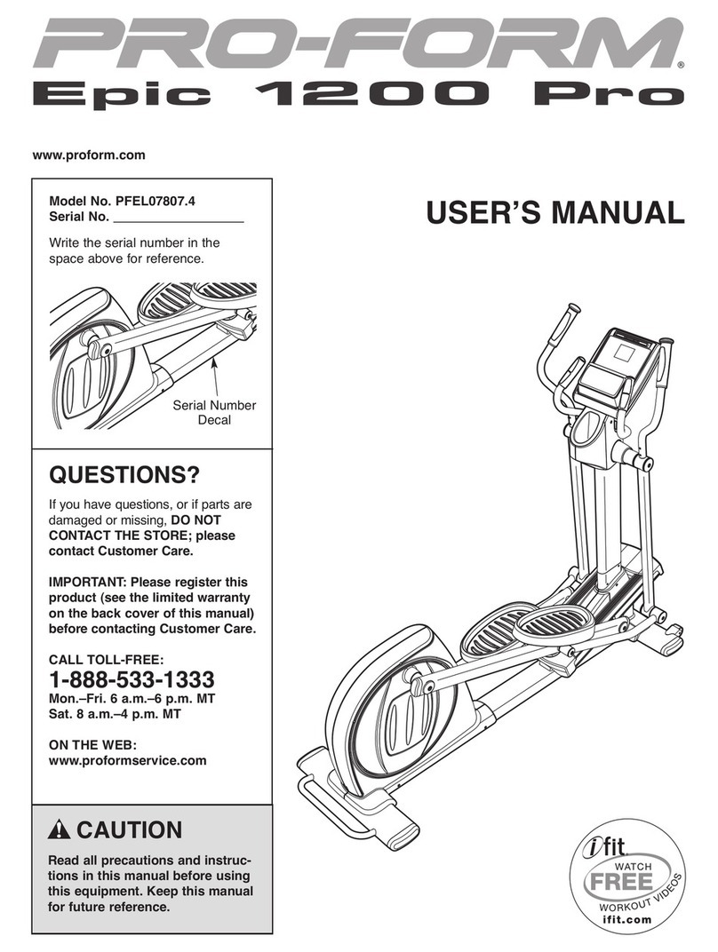 Pro-Form 1200 Pro Elliptical User manual