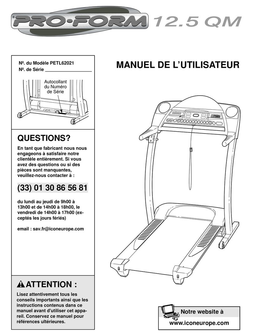 Pro-Form 12.5qm Treadmill User manual