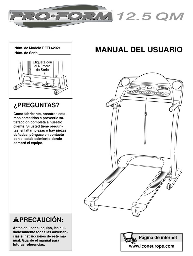 Pro-Form 12.5qm Treadmill User guide Pro-Form 12.5qm Treadmill User guide