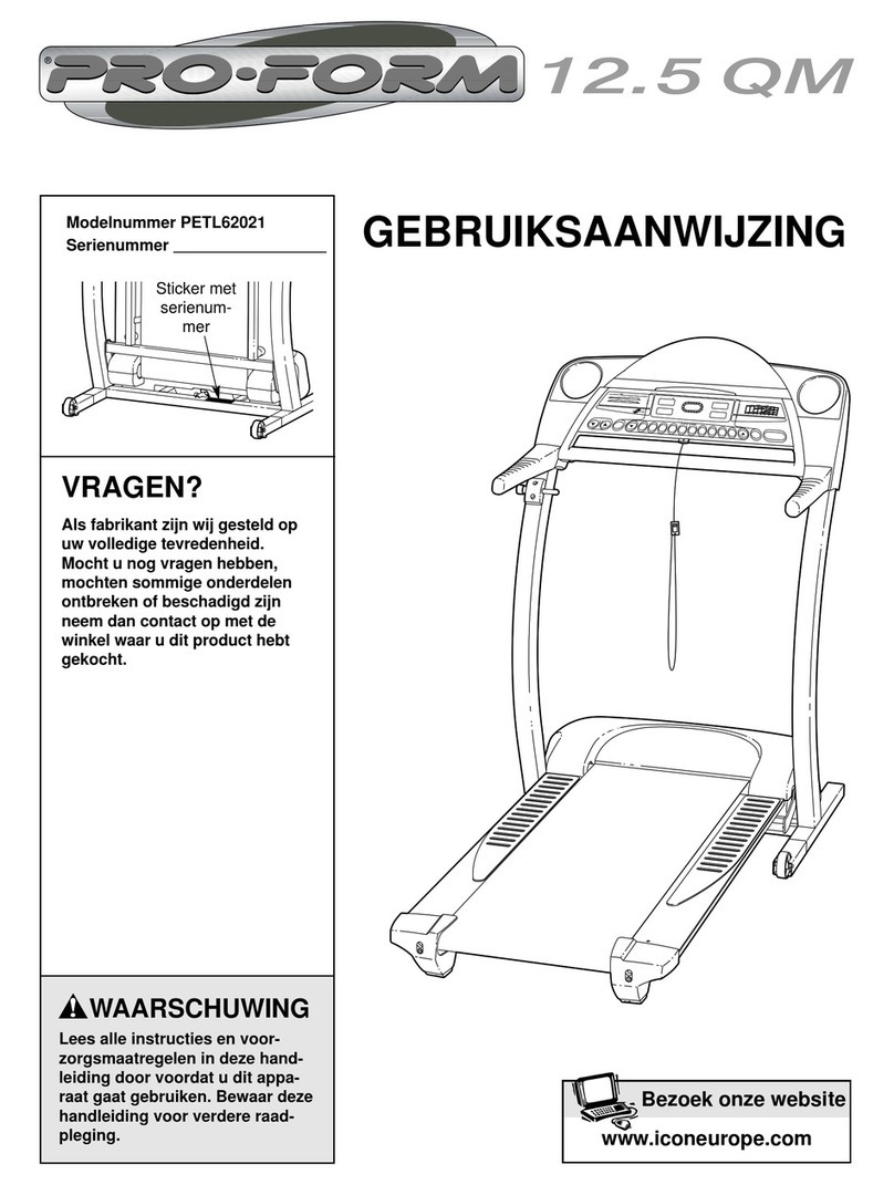 Pro-Form 12.5qm Treadmill Gebruiksaanwijzing Pro-Form 12.5qm Treadmill Gebruiksaanwijzing