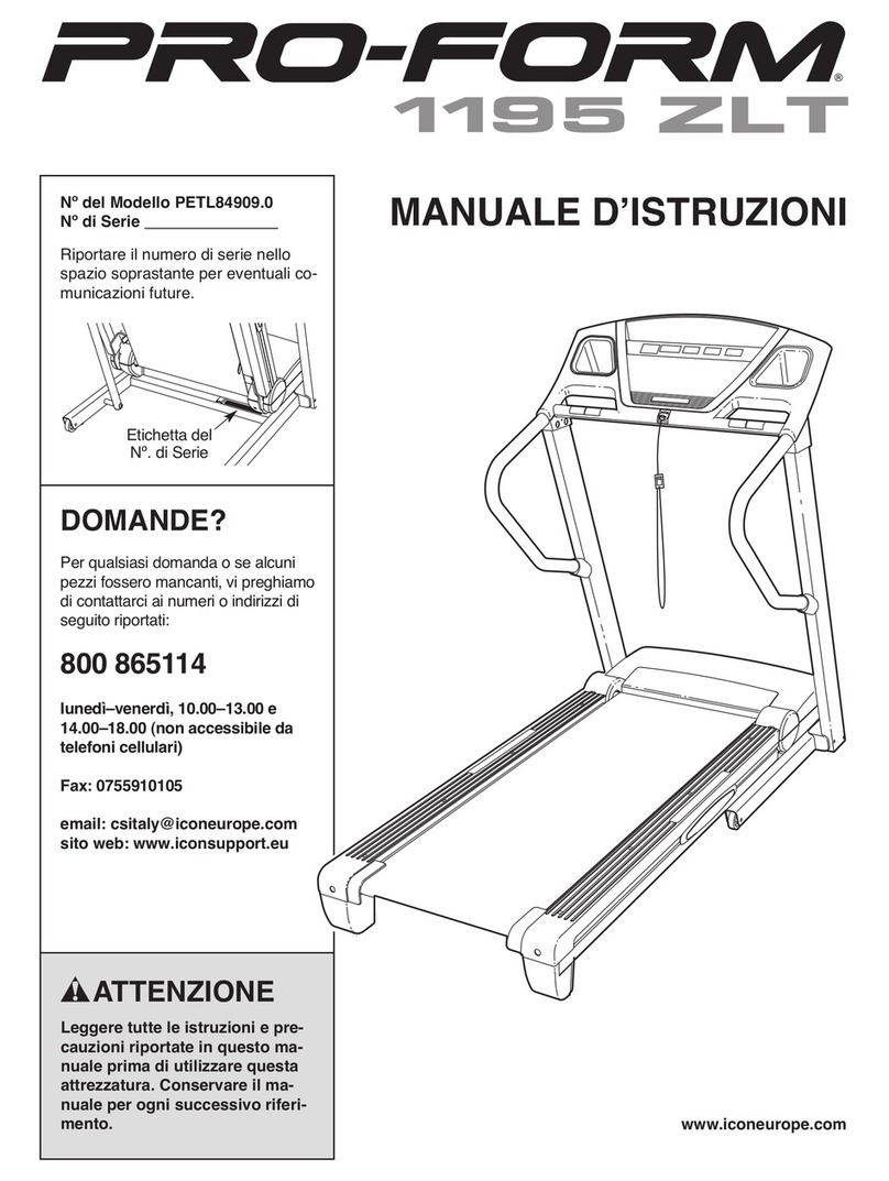 Pro-Form 1195 Zlt Cwl Treadmill Operating and maintenance manual Pro-Form 1195 Zlt Cwl Treadmill Operating and maintenance manual