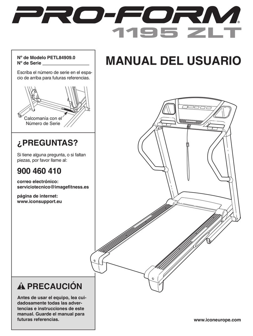 Pro-Form 1195 Zlt Cwl Treadmill Manual Del Usuario