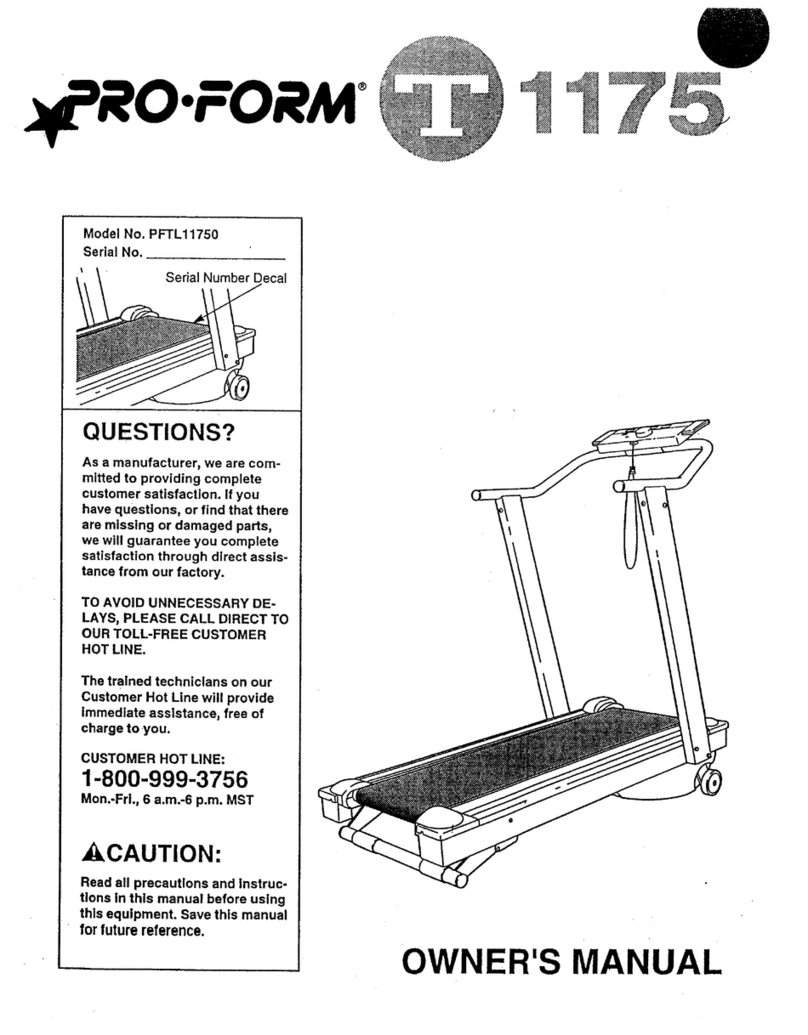 Pro-Form 117 User manual