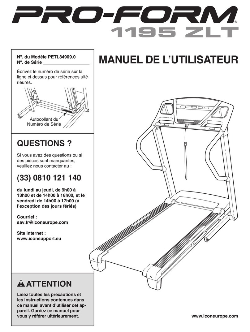 Pro-Form 1195 Zlt Cwl Treadmill User manual