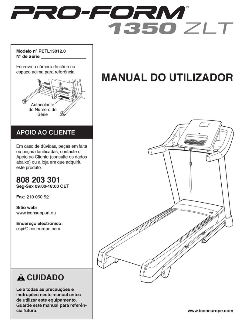 Pro-Form 1350 Zlt Treadmill Setup guide