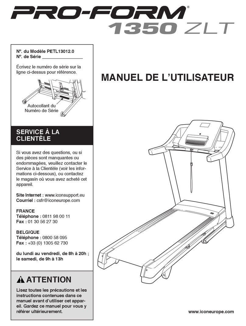 Pro-Form 1350 Zlt Treadmill User manual
