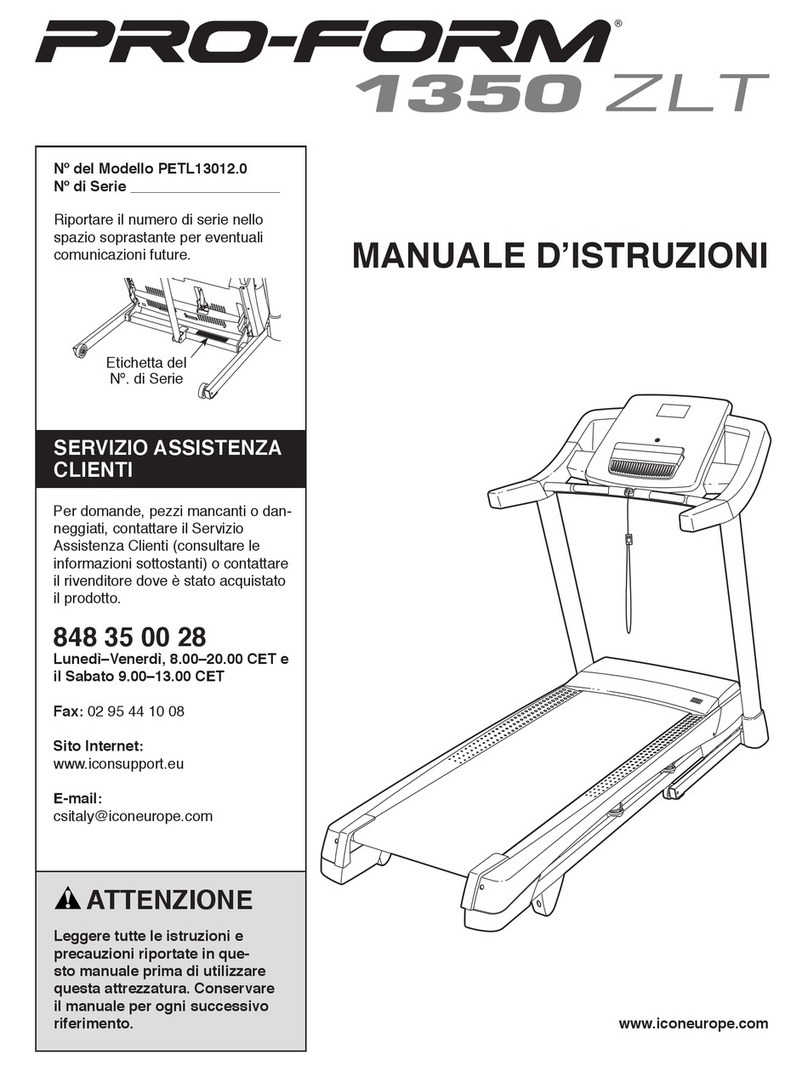Pro-Form 1350 Zlt Treadmill Operating and maintenance manual Pro-Form 1350 Zlt Treadmill Operating and maintenance manual