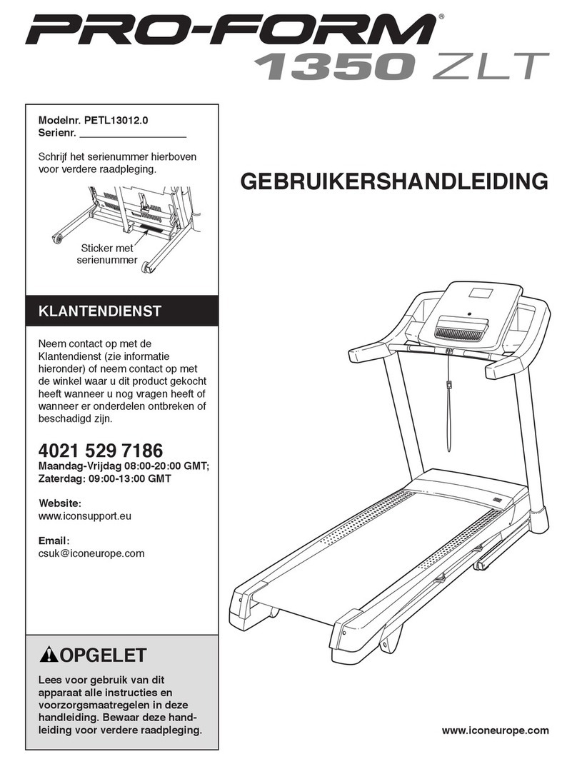 Pro-Form 1350 Zlt Treadmill User manual