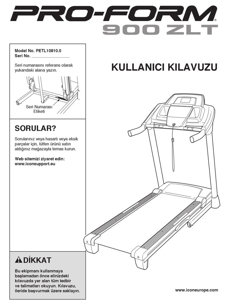 Pro-Form 1250 zlt treadmill User manual