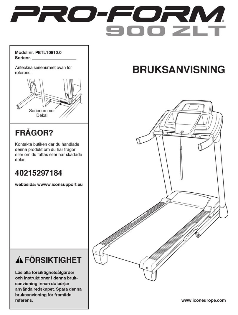 Pro-Form 1250 zlt treadmill User manual