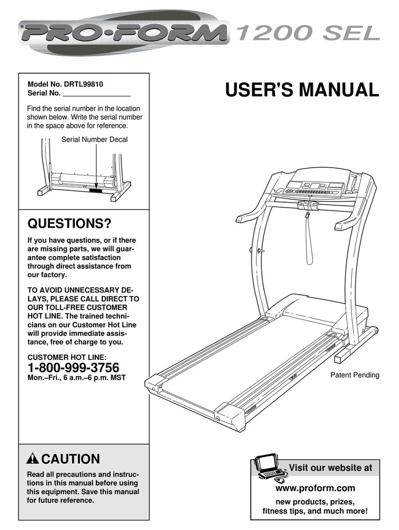 Pro-Form 1200 Sel User manual