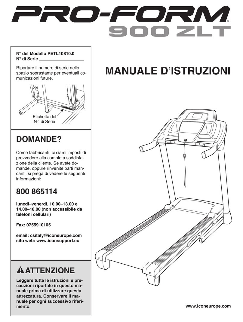 Pro-Form 1250 zlt treadmill Manuale d'istruzioni