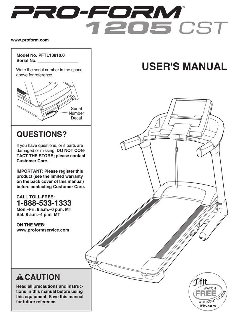 Pro-Form 1205 Cst Treadmill User manual