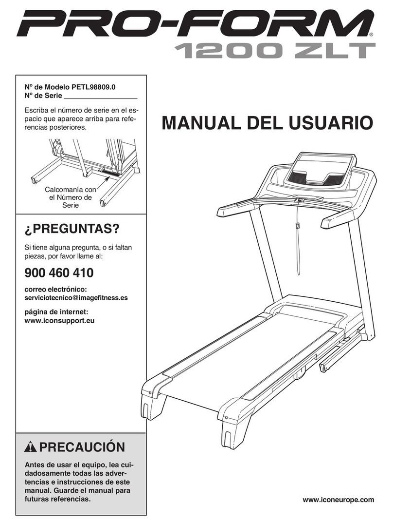 Pro-Form 1200 Zlt Treadmill User guide