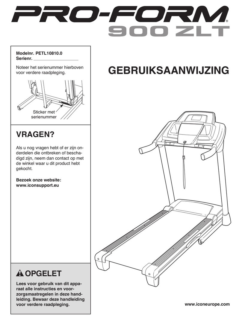 Pro-Form 1250 zlt treadmill System manual