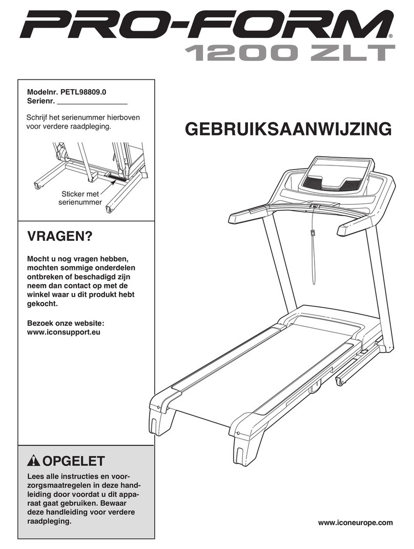 Pro-Form 1200 Zlt Treadmill System manual