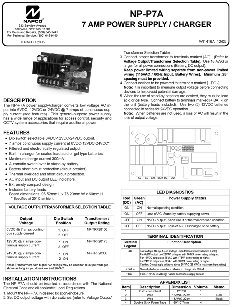 NAPCO NP-P7A instructions