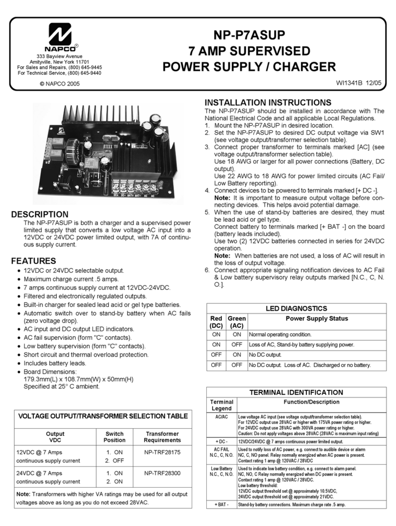 NAPCO NP-P7ASUP installation instructions