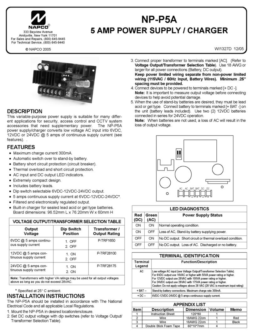 NAPCO NP-P5A User manual