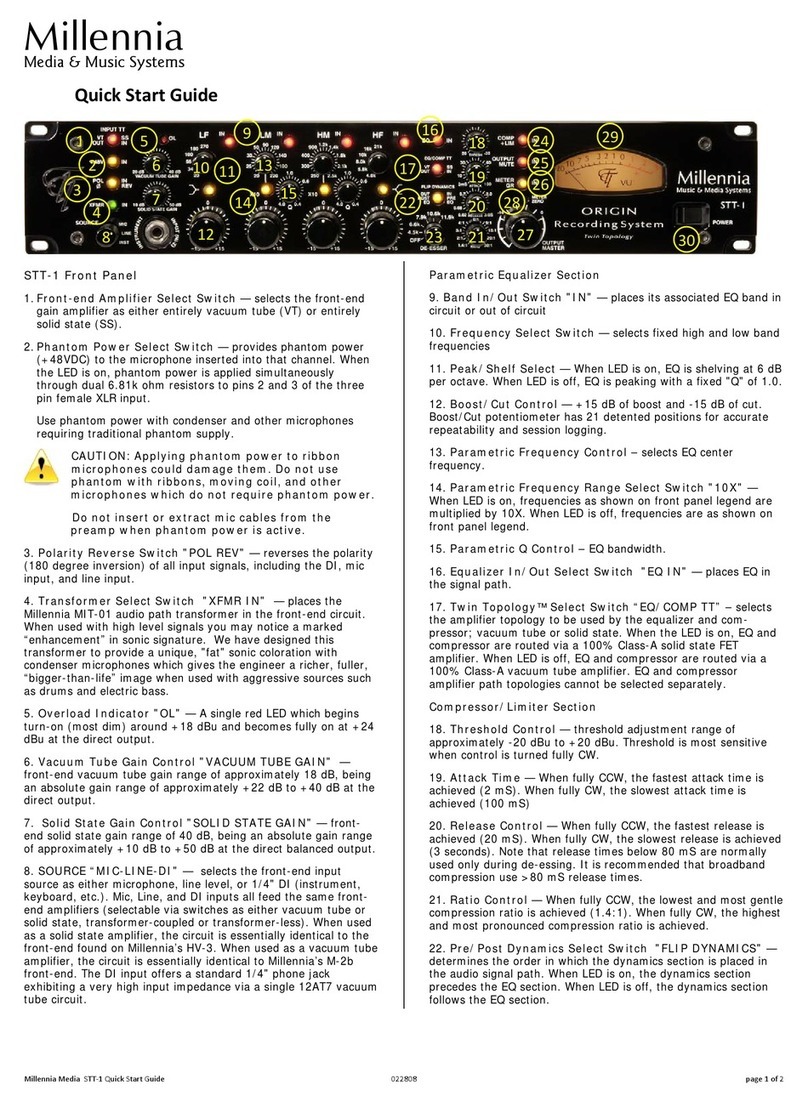 Millennia STT-1 quick start guide